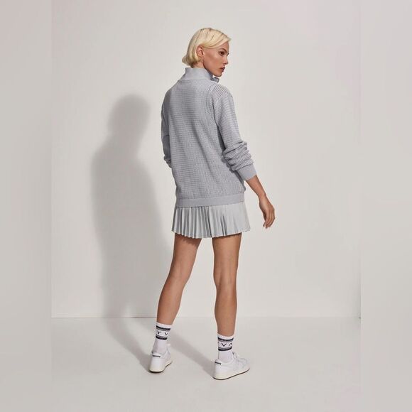 VARLEY Calva Knit polo sweater in “Pearl Blue” - Picture 6 of 14